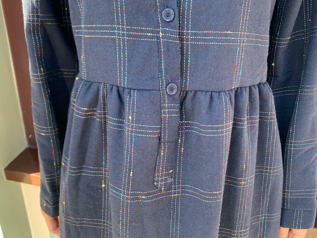 小企領格仔連身裙