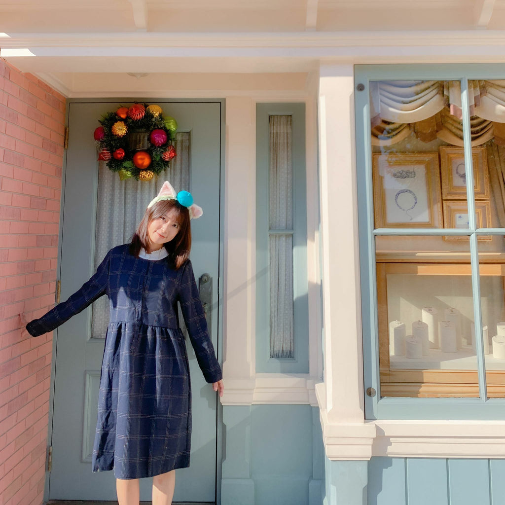 小企領格仔連身裙