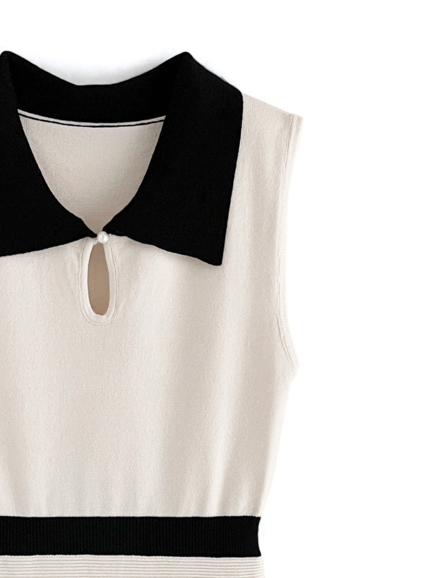 附斗篷喇叭形針織連身裙