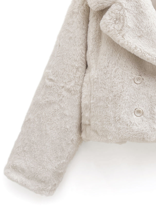 兩色入｜短版毛毛大褸