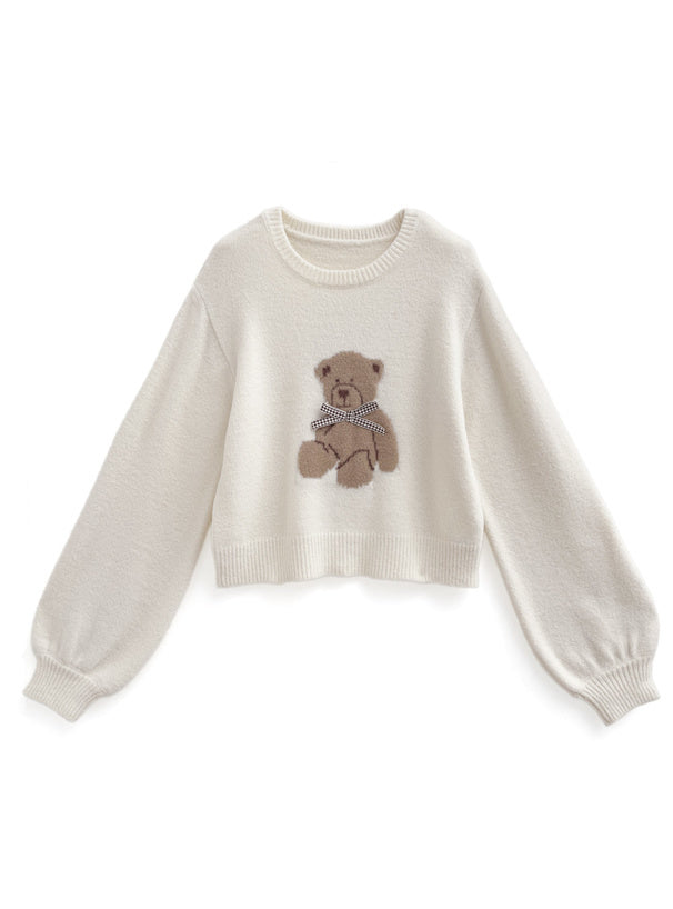 兩色入 | 熊熊絲帶針織上衣