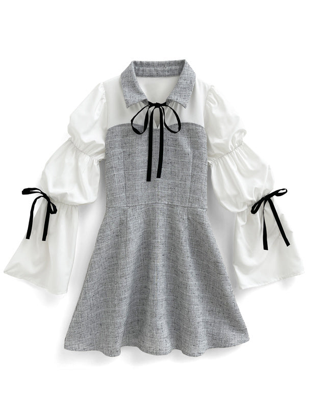 蝴蝶結泡泡連身裙