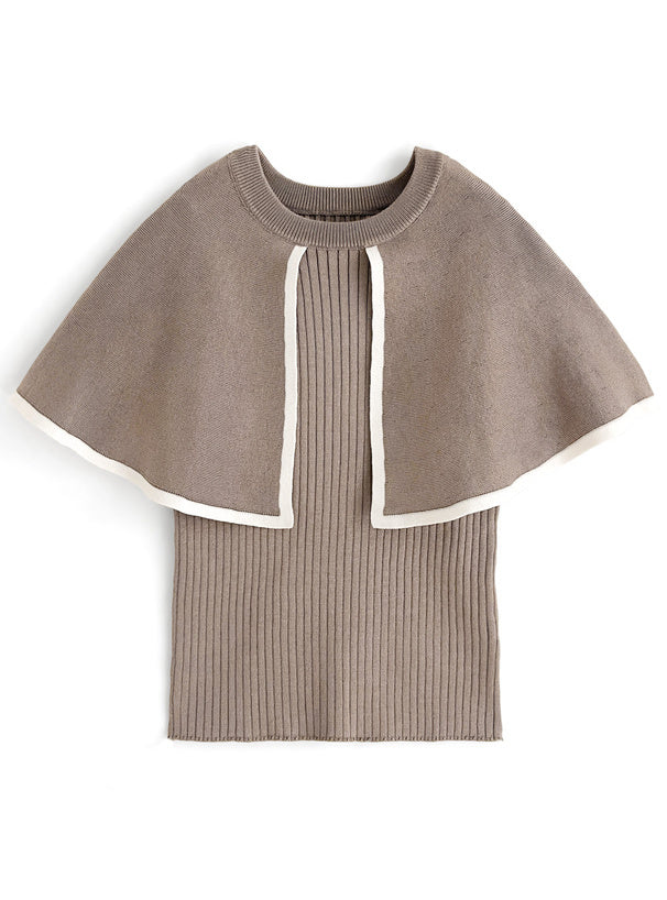 明線斗篷領針織上衣