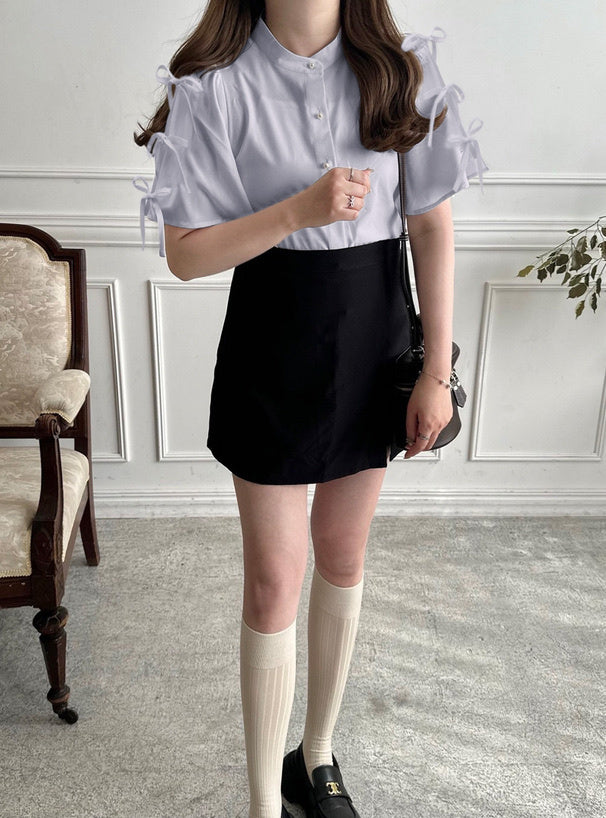 三色入｜蝴蝶結袖襯衫