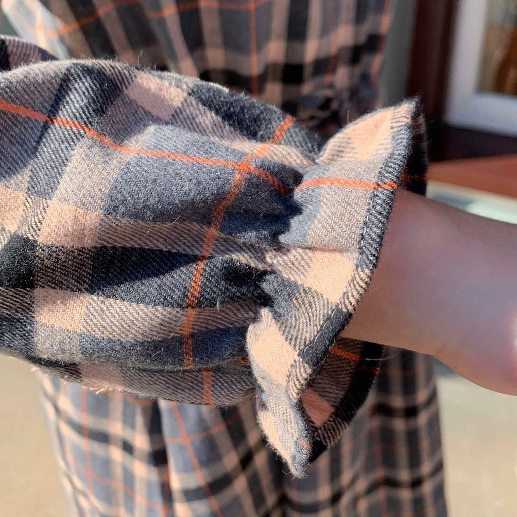 小圓領格仔連身裙