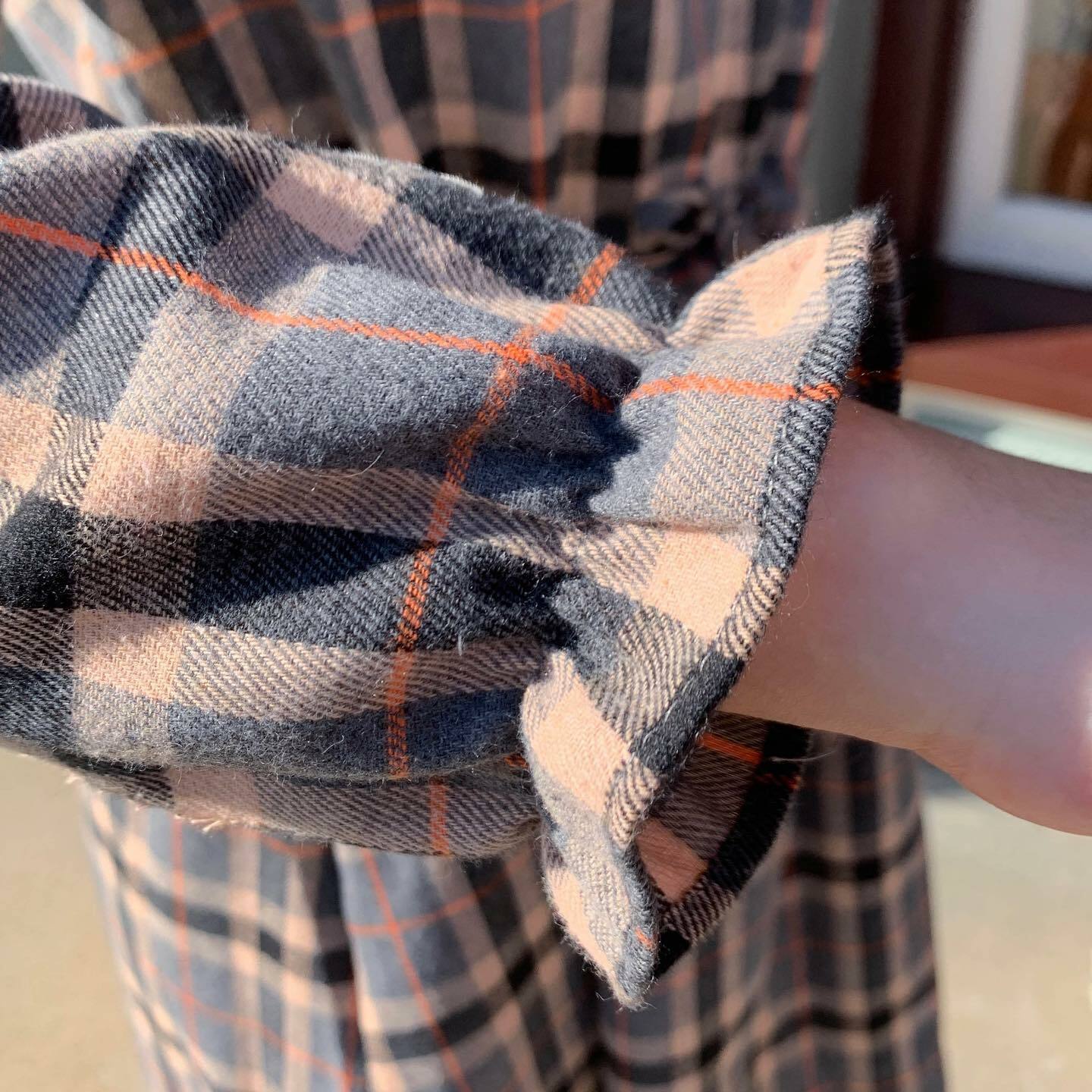 小圓領格仔連身裙