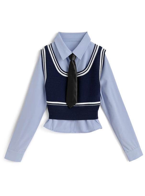 針織背心×緊身裙套裝