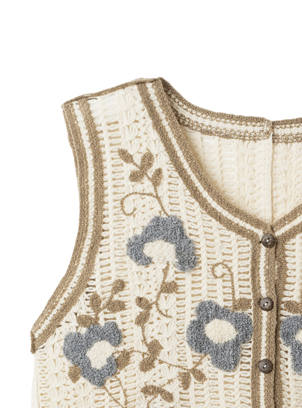 針織花花馬甲背心