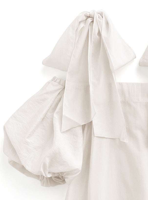 三色入｜露肩綁結上衣