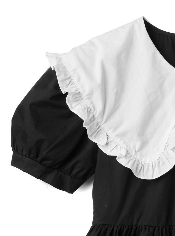 蕾絲領連身短裙