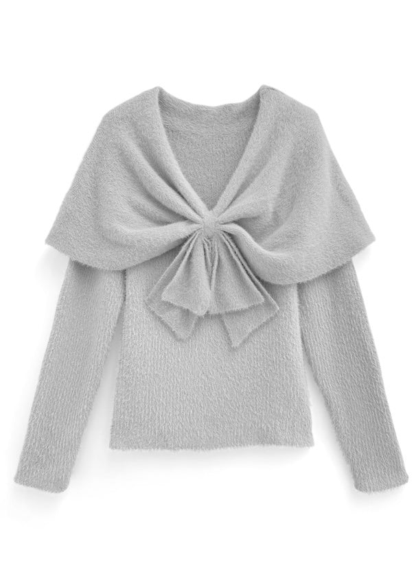 斗篷式蝴蝶針織衫