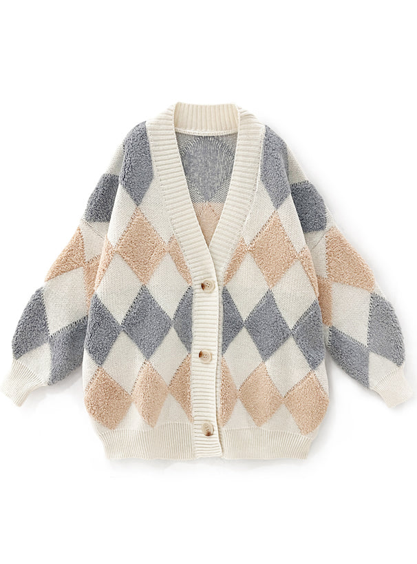 雙色菱格冷外套