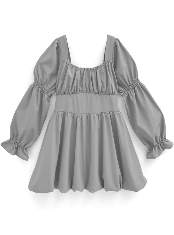 蝴蝶結腰帶氣球短裙