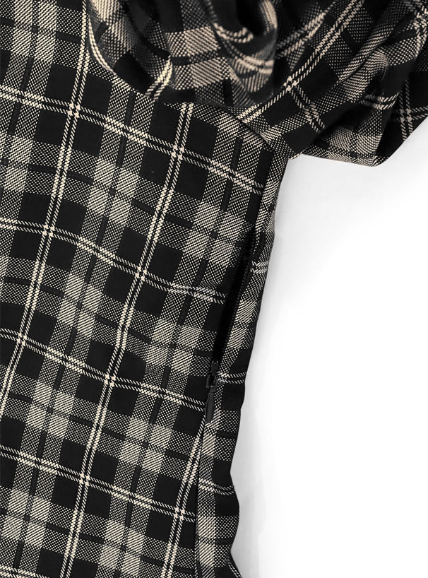 蝴蝶結格紋連身裙