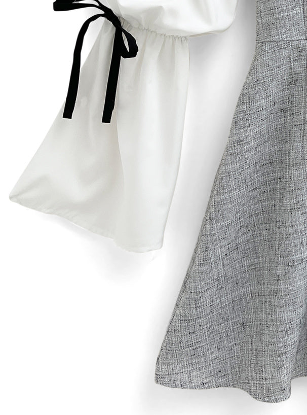 蝴蝶結泡泡連身裙