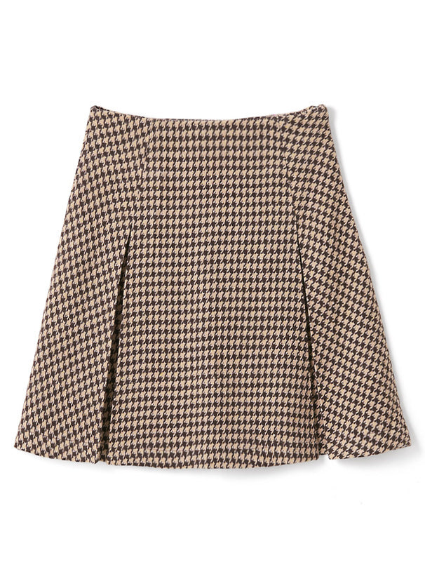 千鳥格紋喇叭半身裙