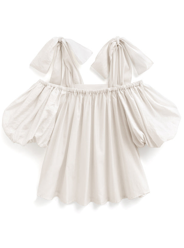 三色入｜露肩綁結上衣