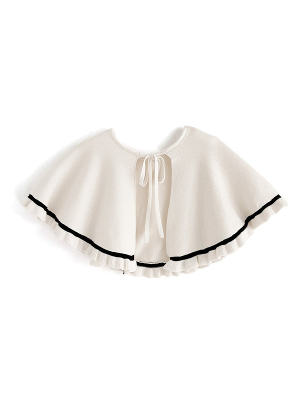 附斗篷喇叭形針織連身裙