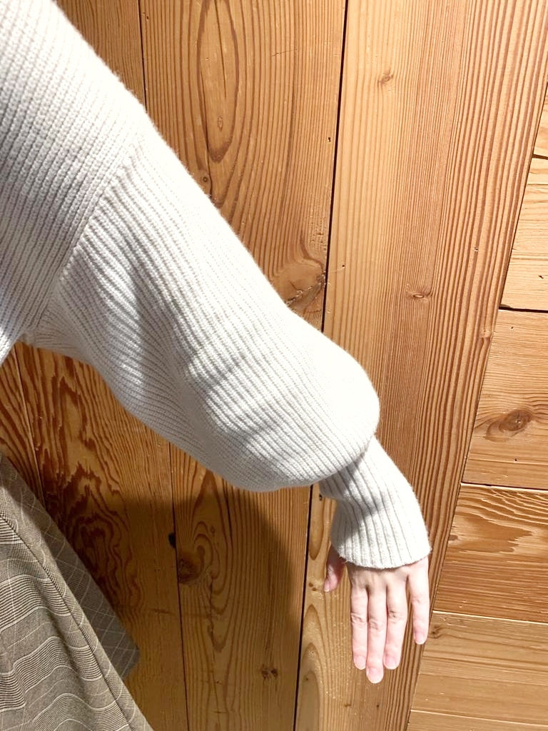 2way蕾絲接合針織上衣