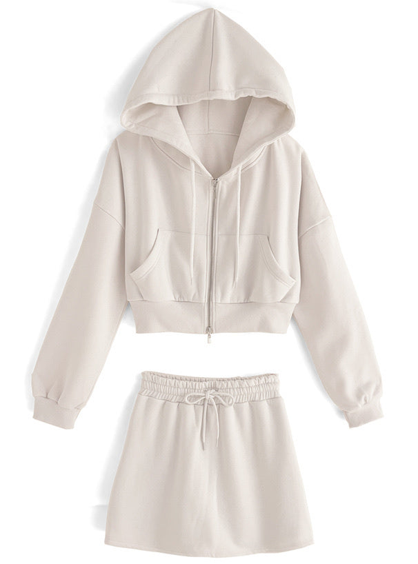 四色入｜連帽衫×迷你裙運動套裝