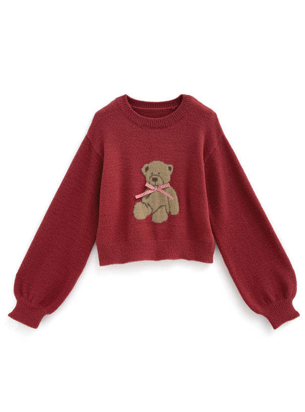 兩色入 | 熊熊絲帶針織上衣