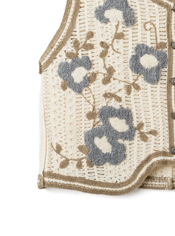 針織花花馬甲背心