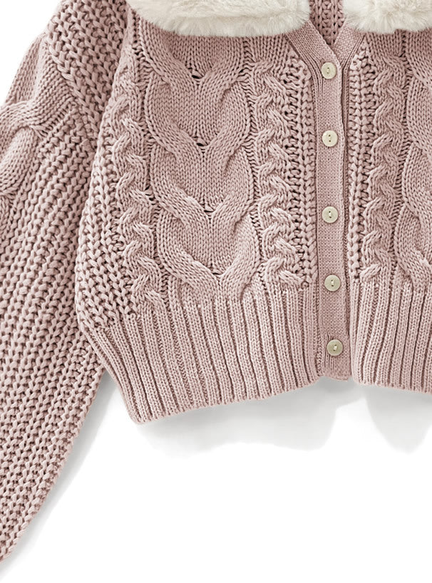 2way毛毛領針織衫