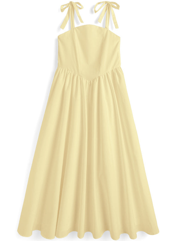 簡約款蝴蝶吊帶喇叭裙