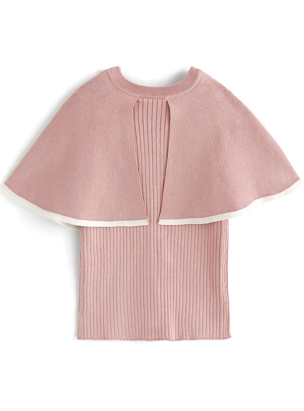 明線斗篷領針織上衣