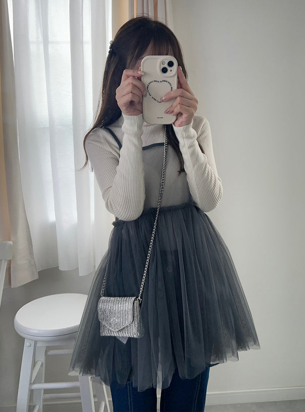 薄紗吊帶外搭裙