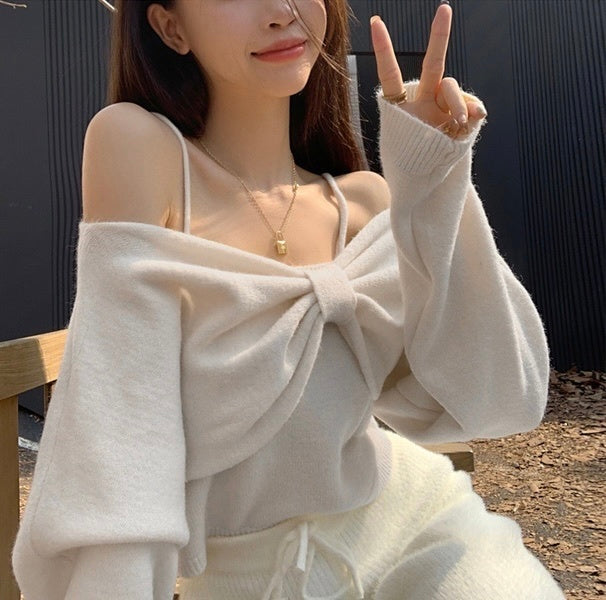 吊帶大蝴蝶結上衣