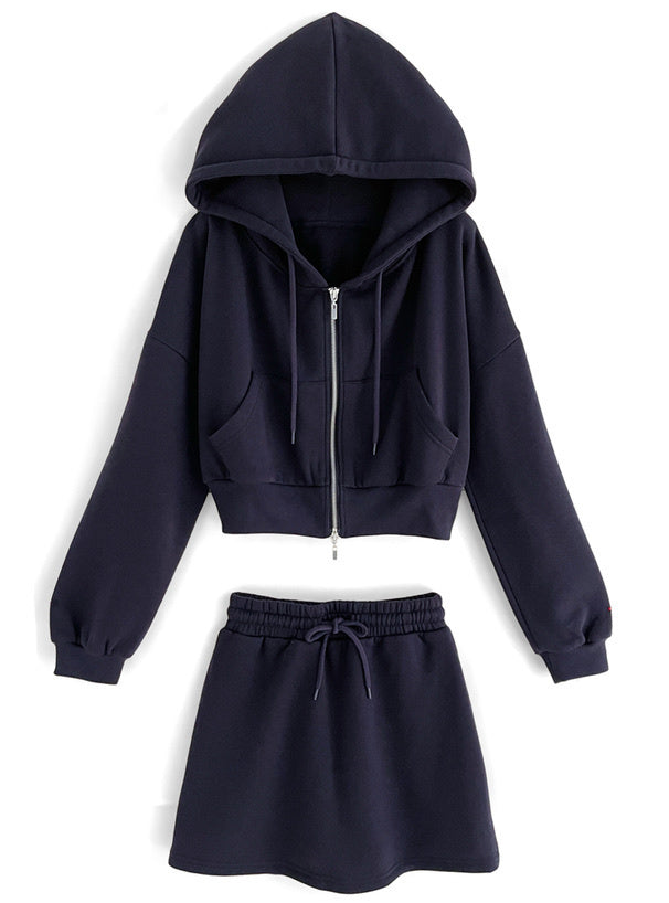 四色入｜連帽衫×迷你裙運動套裝