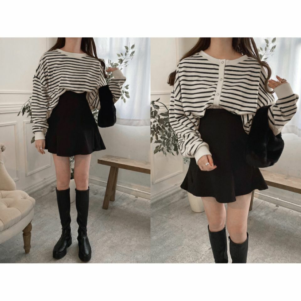 2way短款條紋上衣
