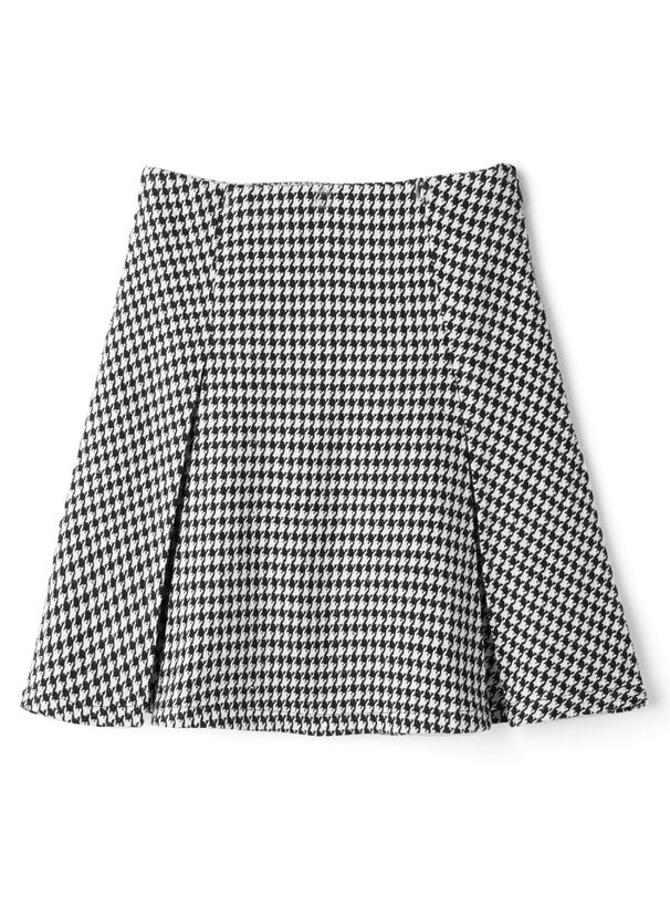 千鳥格紋喇叭半身裙