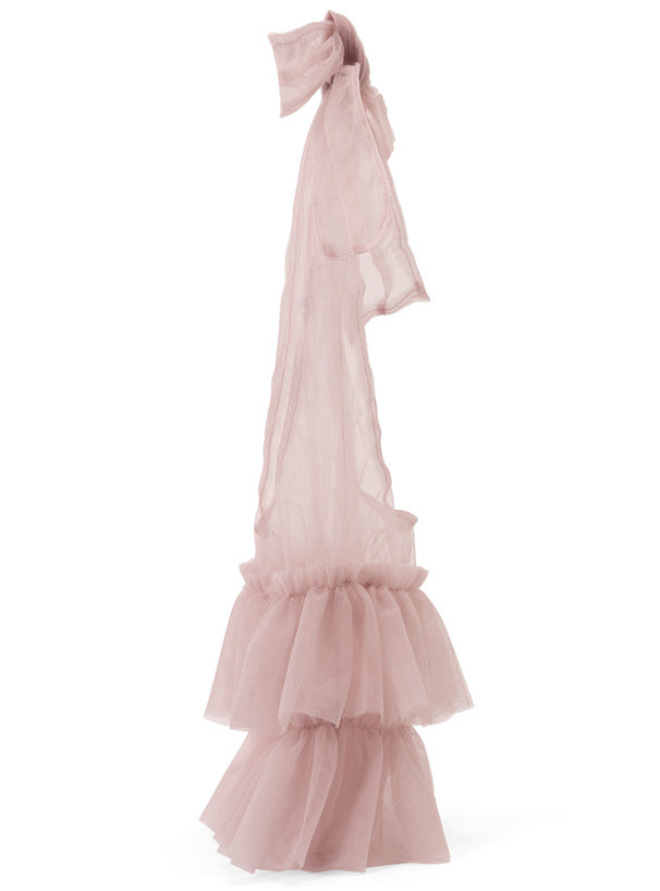 四色入｜新款透明紗褶邊絲帶手袋