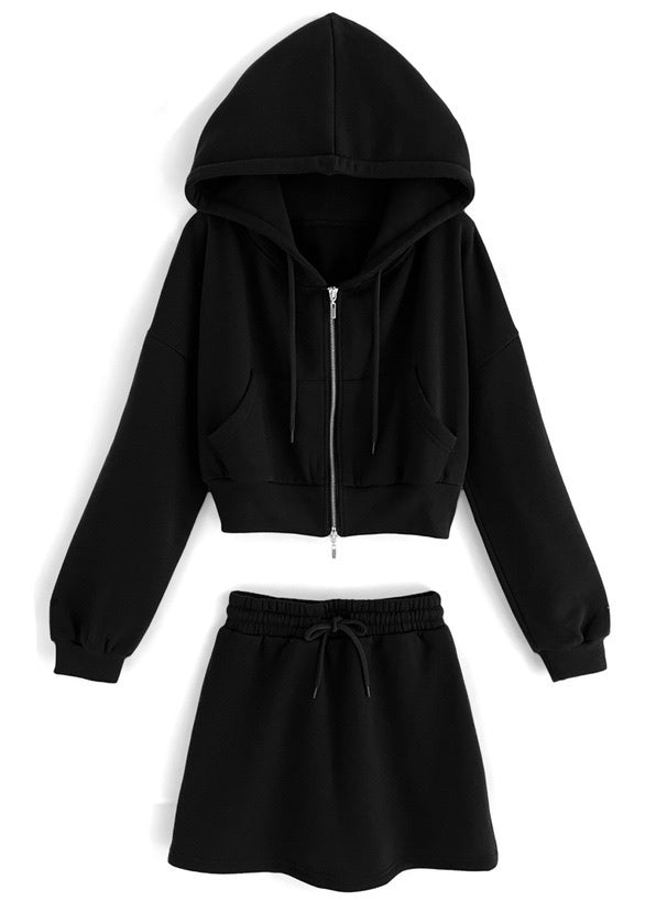 四色入｜連帽衫×迷你裙運動套裝