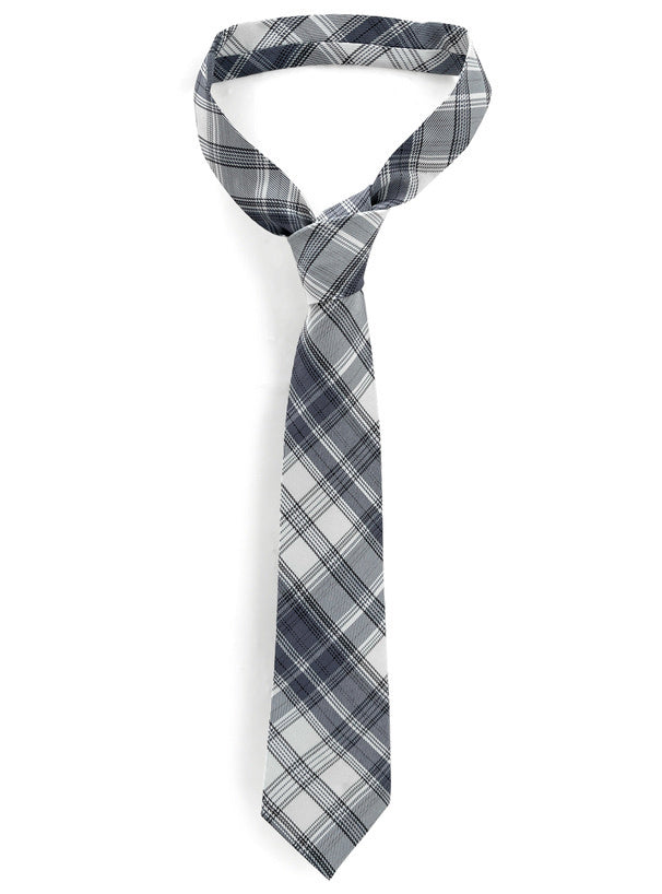 格子領帶短款上衣