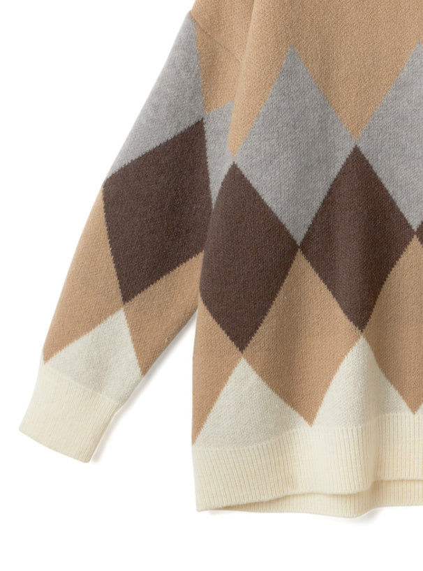 菱格雙配色衛衣