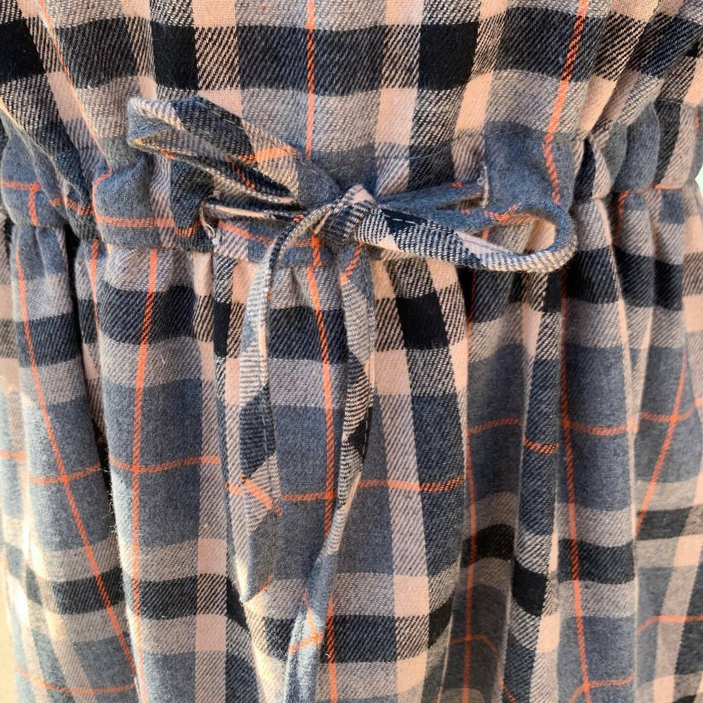 小圓領格仔連身裙