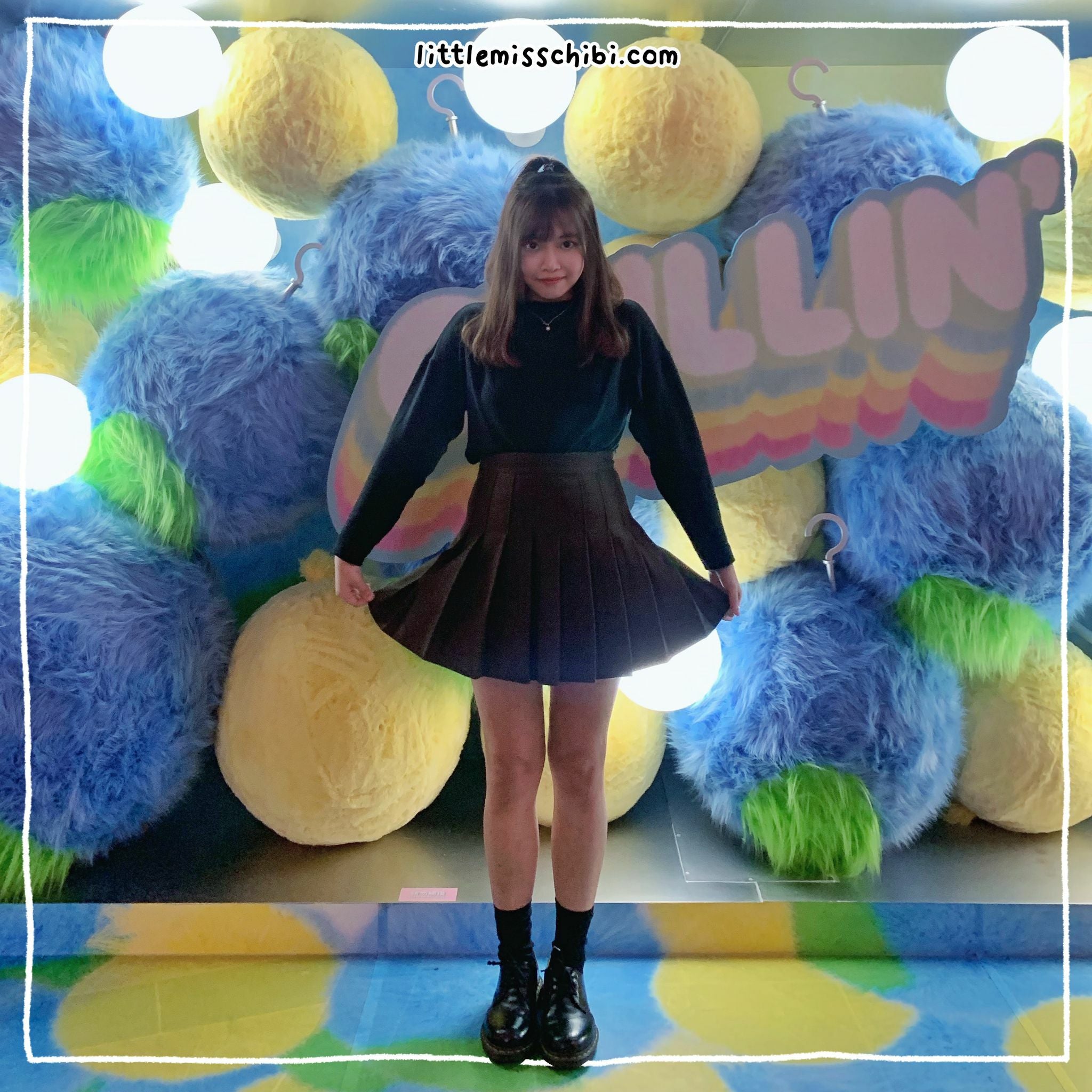 秋冬版高腰百摺裙