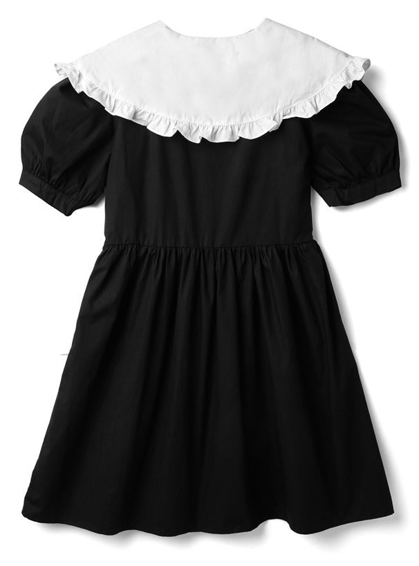 蕾絲領連身短裙