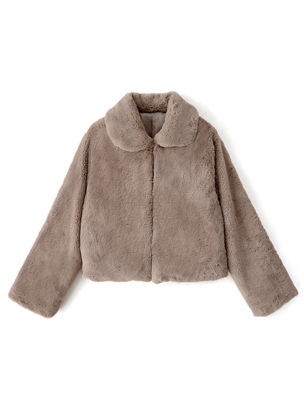 寬鬆有領毛毛外套