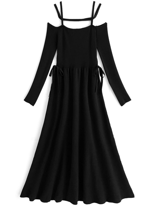 雙綁帶針織連身裙