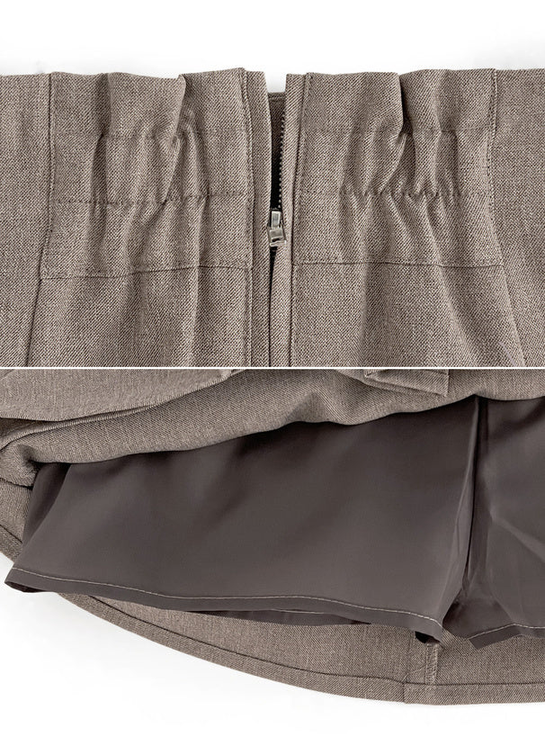 不對稱側扣迷你裙