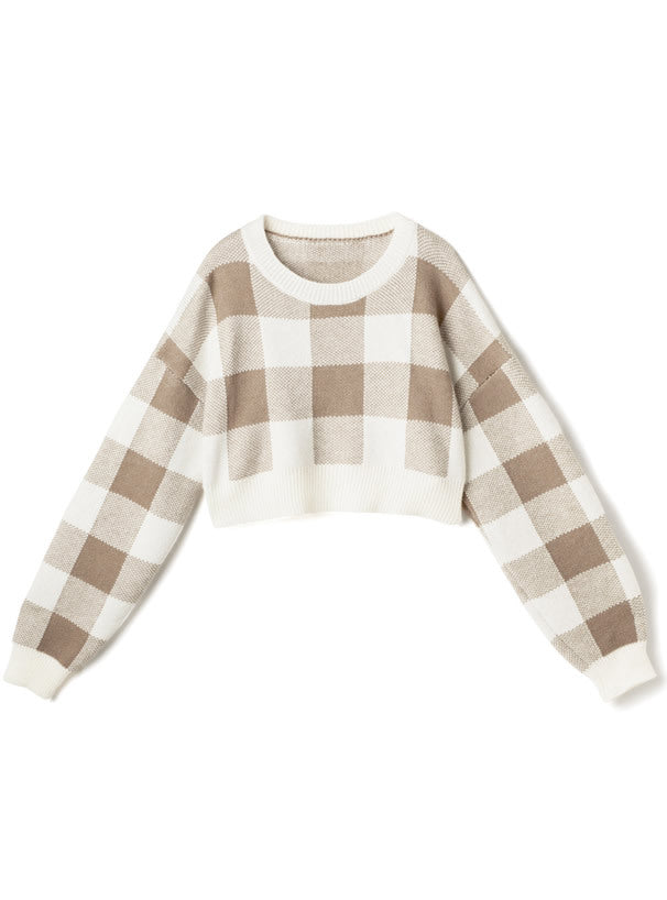 格紋短款上衣 [六色入]