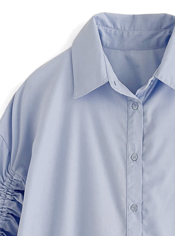 層接式迷你襯衫連衣裙