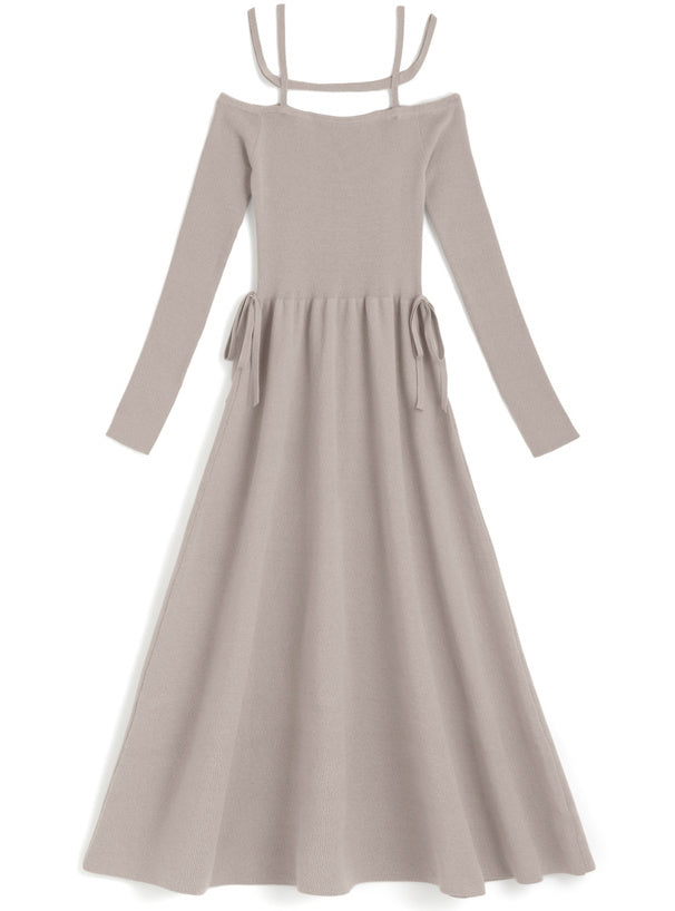 雙綁帶針織連身裙