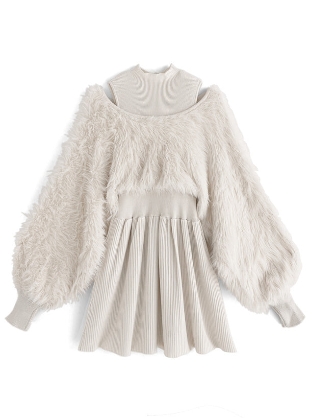 兩著毛茸茸針織裙