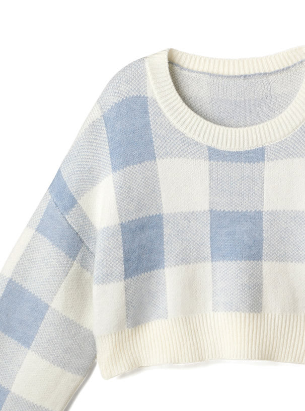 格紋短款上衣 [六色入]