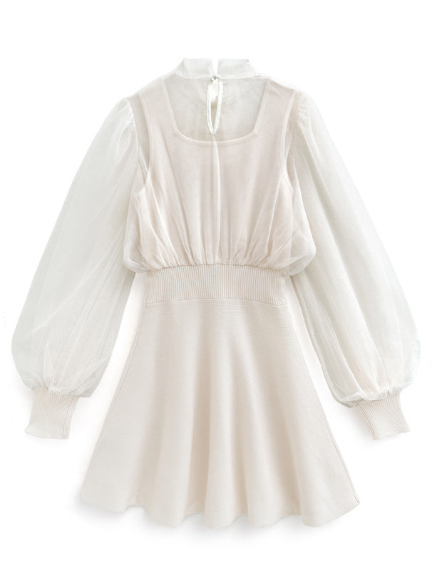 薄紗針織連身裙